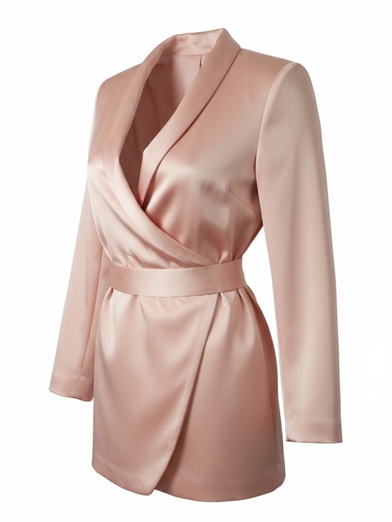 Express Jackets & Blazers - Express Satin Wrap Blazer in Blush Pink